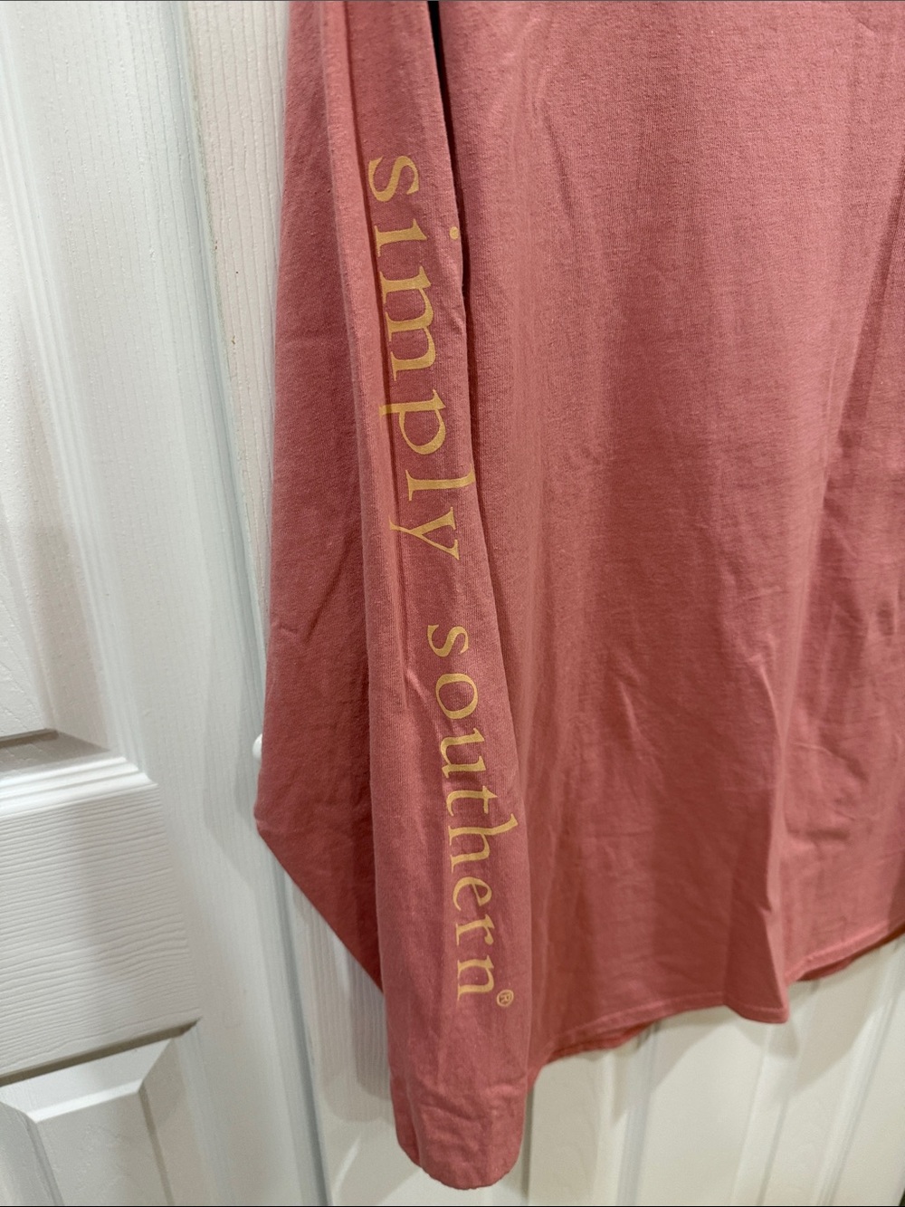 Simply Southern Long Sleeve Tee - Dusty Rose with Yellow Accent size extra large - Picture 5 of 8